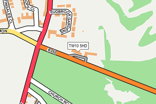 TW10 5HD map - OS OpenMap – Local (Ordnance Survey)