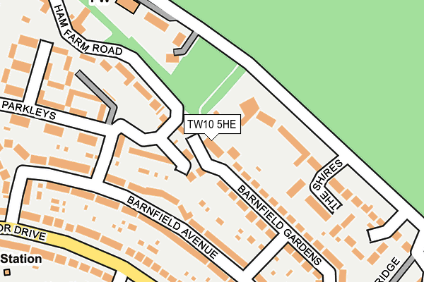 TW10 5HE map - OS OpenMap – Local (Ordnance Survey)
