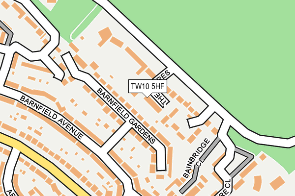 TW10 5HF map - OS OpenMap – Local (Ordnance Survey)