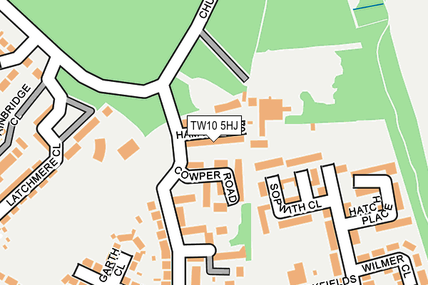 TW10 5HJ map - OS OpenMap – Local (Ordnance Survey)