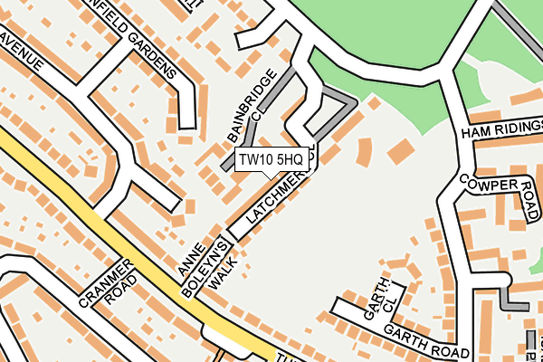 TW10 5HQ map - OS OpenMap – Local (Ordnance Survey)