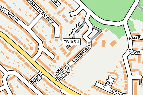 TW10 5JJ map - OS OpenMap – Local (Ordnance Survey)