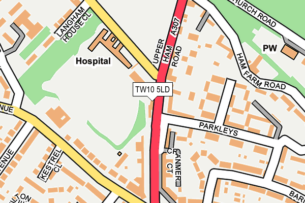 TW10 5LD map - OS OpenMap – Local (Ordnance Survey)