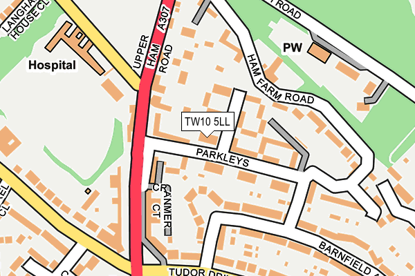 TW10 5LL map - OS OpenMap – Local (Ordnance Survey)