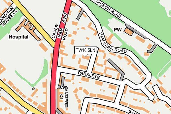 TW10 5LN map - OS OpenMap – Local (Ordnance Survey)
