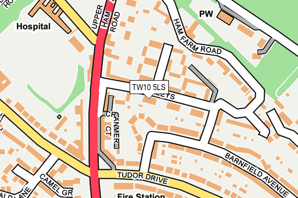TW10 5LS map - OS OpenMap – Local (Ordnance Survey)