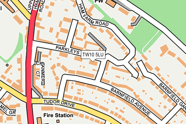 TW10 5LU map - OS OpenMap – Local (Ordnance Survey)