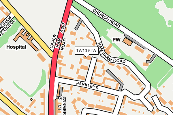 TW10 5LW map - OS OpenMap – Local (Ordnance Survey)
