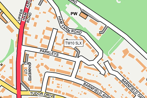 TW10 5LX map - OS OpenMap – Local (Ordnance Survey)