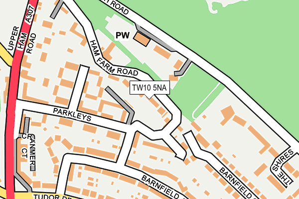 TW10 5NA map - OS OpenMap – Local (Ordnance Survey)