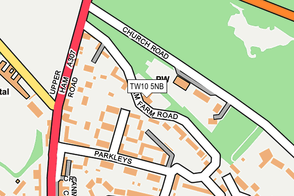 TW10 5NB map - OS OpenMap – Local (Ordnance Survey)