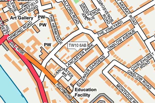 TW10 6AB map - OS OpenMap – Local (Ordnance Survey)