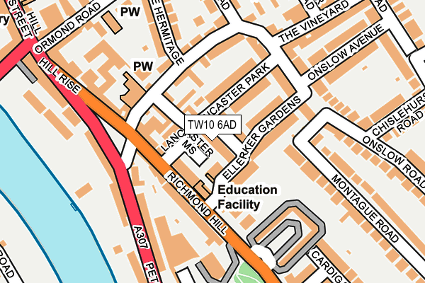 TW10 6AD map - OS OpenMap – Local (Ordnance Survey)
