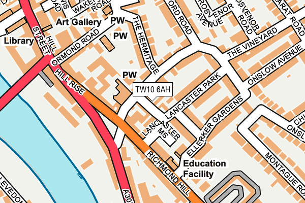TW10 6AH map - OS OpenMap – Local (Ordnance Survey)