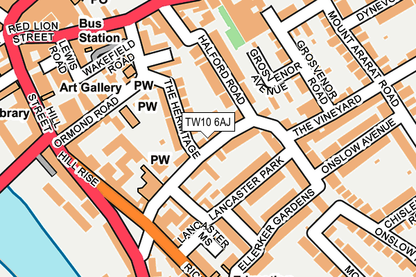 TW10 6AJ map - OS OpenMap – Local (Ordnance Survey)