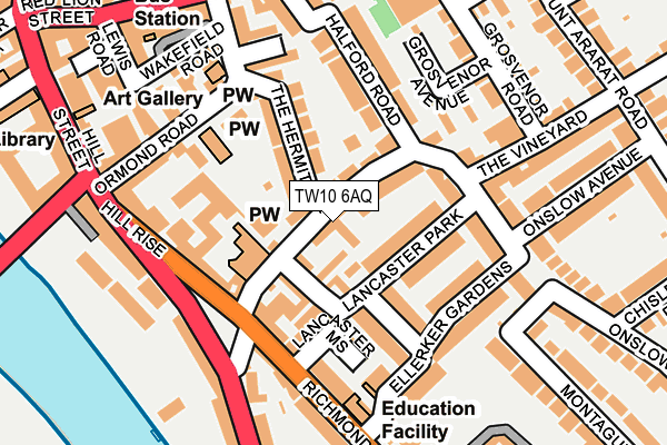 TW10 6AQ map - OS OpenMap – Local (Ordnance Survey)