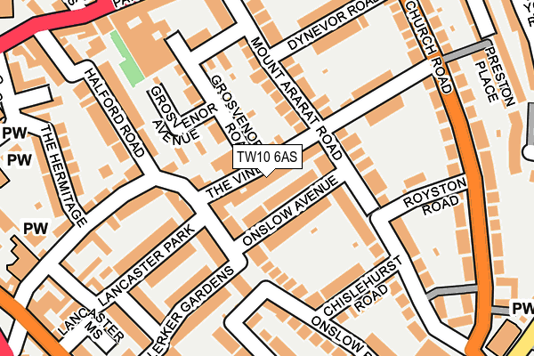 TW10 6AS map - OS OpenMap – Local (Ordnance Survey)