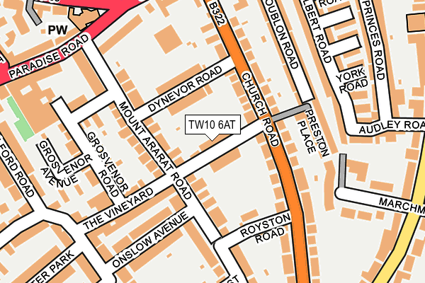 TW10 6AT map - OS OpenMap – Local (Ordnance Survey)