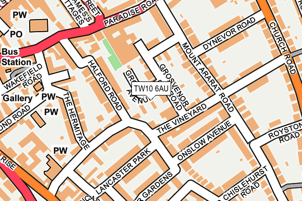 TW10 6AU map - OS OpenMap – Local (Ordnance Survey)