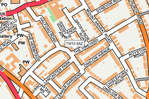 TW10 6AZ map - OS OpenMap – Local (Ordnance Survey)