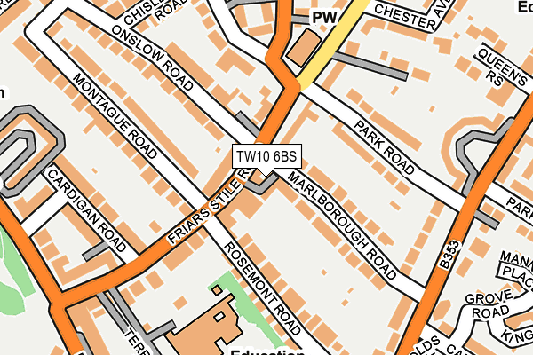 TW10 6BS map - OS OpenMap – Local (Ordnance Survey)