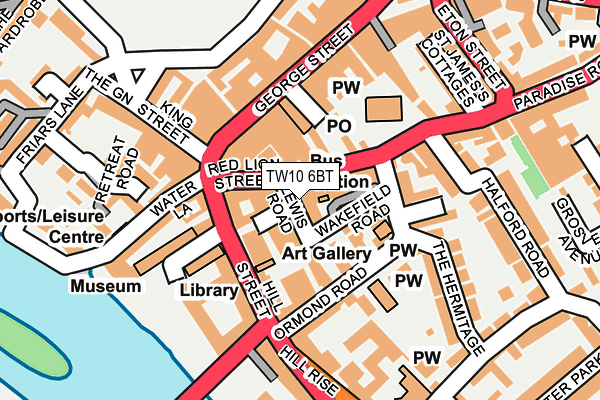 TW10 6BT map - OS OpenMap – Local (Ordnance Survey)
