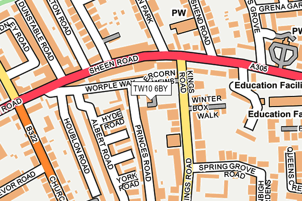 TW10 6BY map - OS OpenMap – Local (Ordnance Survey)