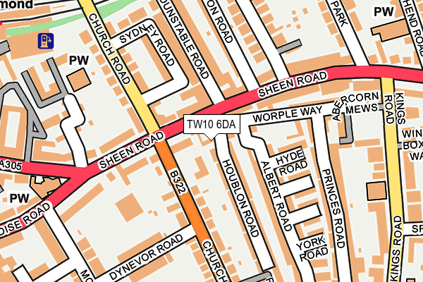 TW10 6DA map - OS OpenMap – Local (Ordnance Survey)