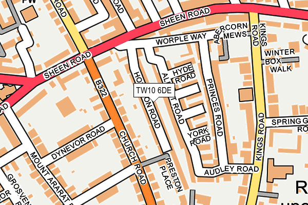 TW10 6DE map - OS OpenMap – Local (Ordnance Survey)