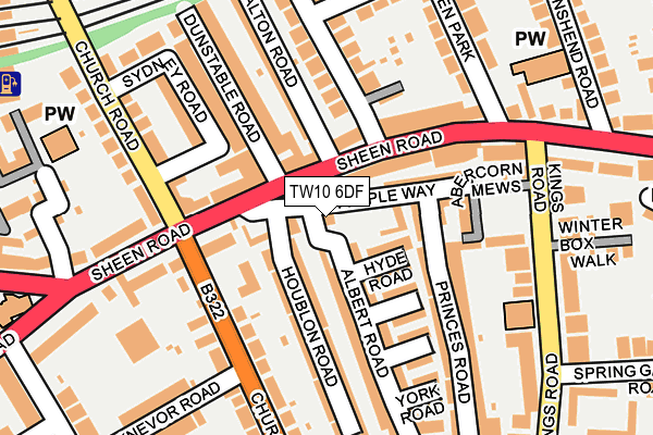 TW10 6DF map - OS OpenMap – Local (Ordnance Survey)