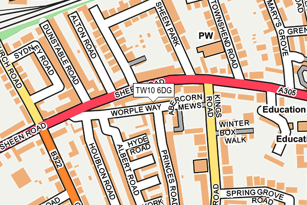 TW10 6DG map - OS OpenMap – Local (Ordnance Survey)