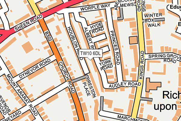 TW10 6DL map - OS OpenMap – Local (Ordnance Survey)