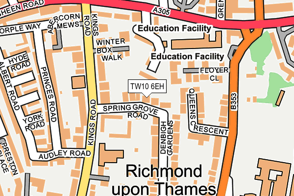 TW10 6EH map - OS OpenMap – Local (Ordnance Survey)