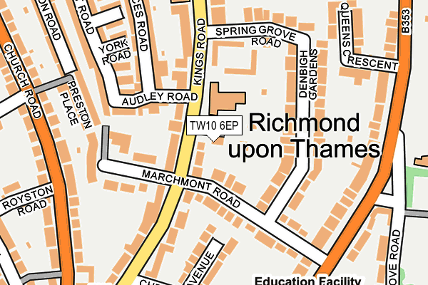 TW10 6EP map - OS OpenMap – Local (Ordnance Survey)