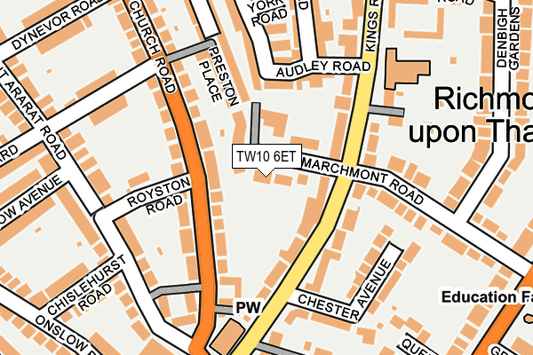 TW10 6ET map - OS OpenMap – Local (Ordnance Survey)