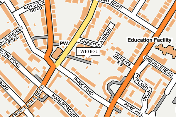 TW10 6GU map - OS OpenMap – Local (Ordnance Survey)