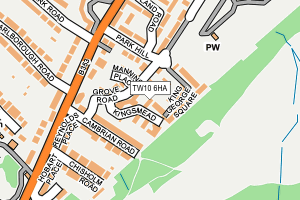 TW10 6HA map - OS OpenMap – Local (Ordnance Survey)