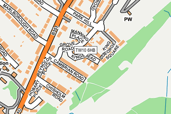TW10 6HB map - OS OpenMap – Local (Ordnance Survey)