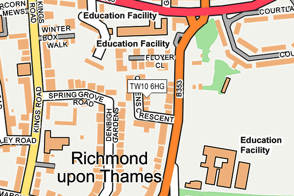 TW10 6HG map - OS OpenMap – Local (Ordnance Survey)