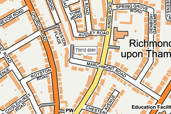 TW10 6HH map - OS OpenMap – Local (Ordnance Survey)