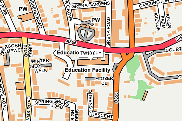 TW10 6HY map - OS OpenMap – Local (Ordnance Survey)