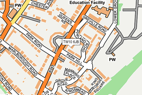 TW10 6JB map - OS OpenMap – Local (Ordnance Survey)