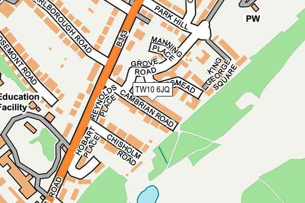 TW10 6JQ map - OS OpenMap – Local (Ordnance Survey)