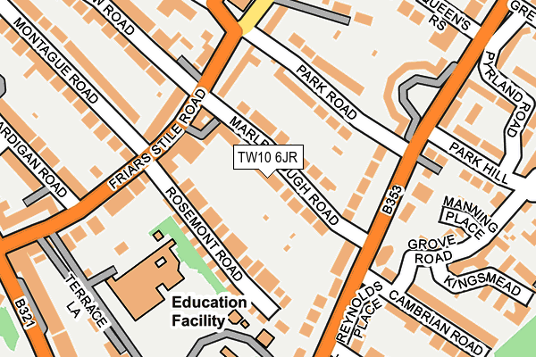 TW10 6JR map - OS OpenMap – Local (Ordnance Survey)