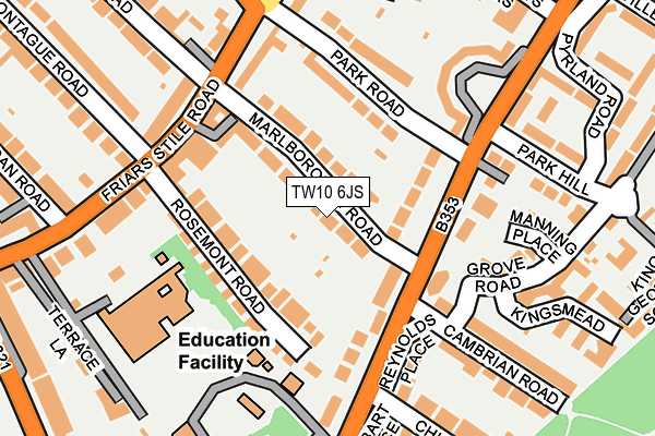 TW10 6JS map - OS OpenMap – Local (Ordnance Survey)