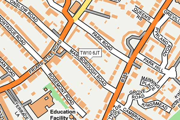 TW10 6JT map - OS OpenMap – Local (Ordnance Survey)
