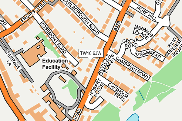 TW10 6JW map - OS OpenMap – Local (Ordnance Survey)