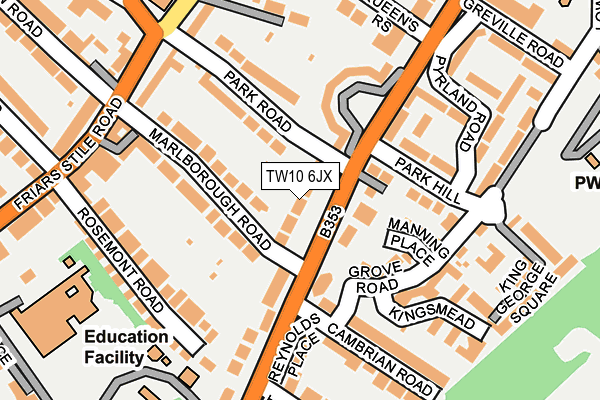 TW10 6JX map - OS OpenMap – Local (Ordnance Survey)