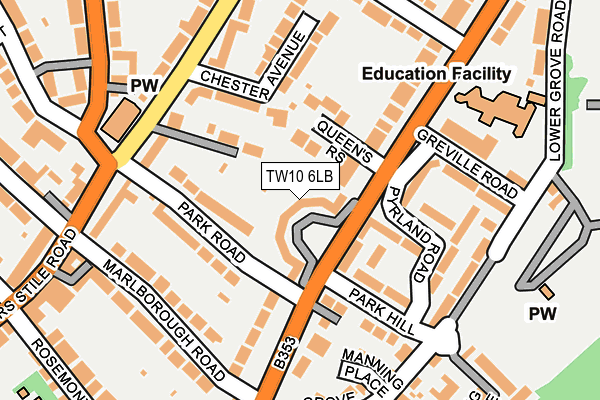 TW10 6LB map - OS OpenMap – Local (Ordnance Survey)