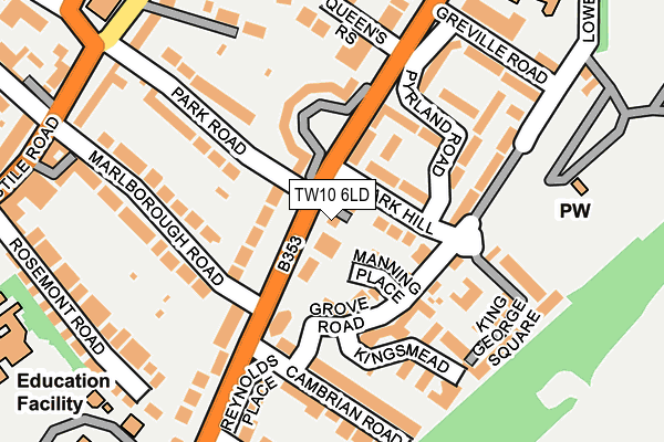 TW10 6LD map - OS OpenMap – Local (Ordnance Survey)